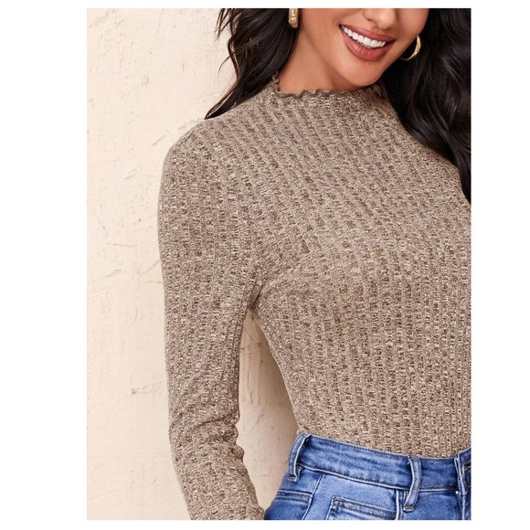 SHEIN | Unity Lettuce Trim Rib-knit Bodysuit (Size S) - Picture 5 of 7